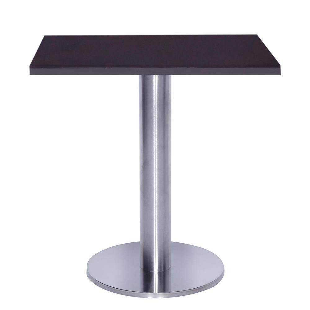 Mesa Beta Big Inox 75 Cm (alt) Disco Redondo Tampo Mdp Quadrado 70 Cm (larg) X 2,50 Cm (alt) Preto