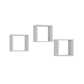 Kit 03 Nichos Decorativos Organizadores 30x30cm Branco-mabe Magazine