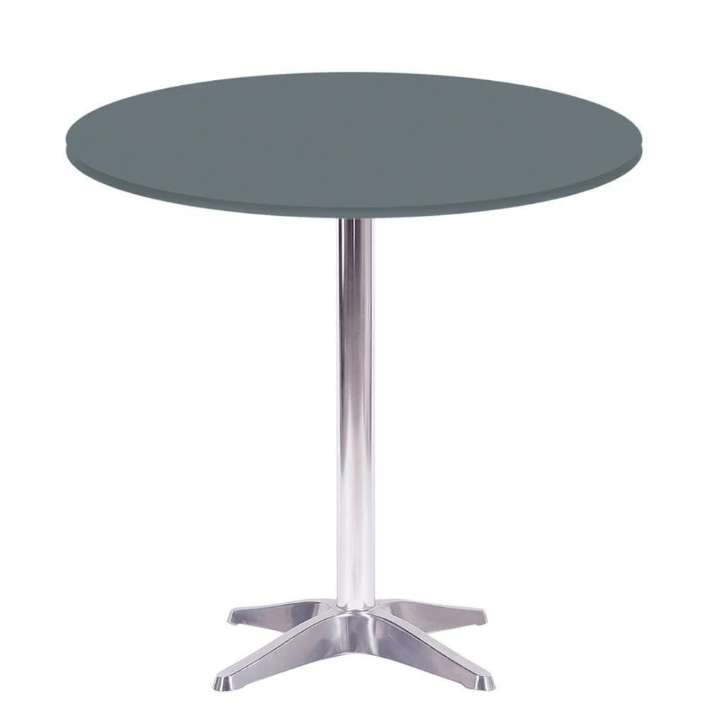 Mesa Delta Em Alumínio 75 Cm (alt) Base Em X Tampo Mdp Redondo 80 Cm (larg) X 2,50 Cm (alt) Grafito