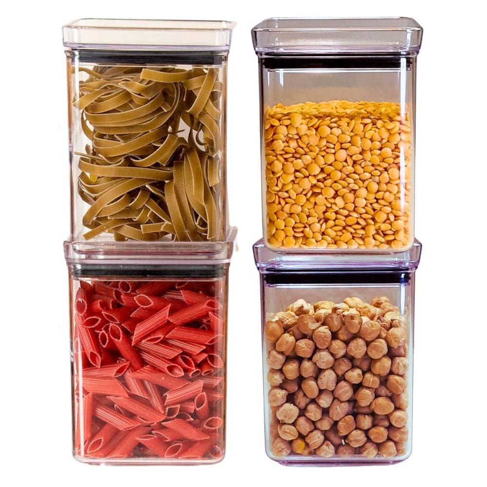 Pote Hermético Quadrado 1.000ml - Kit 4 Peças - Paramount