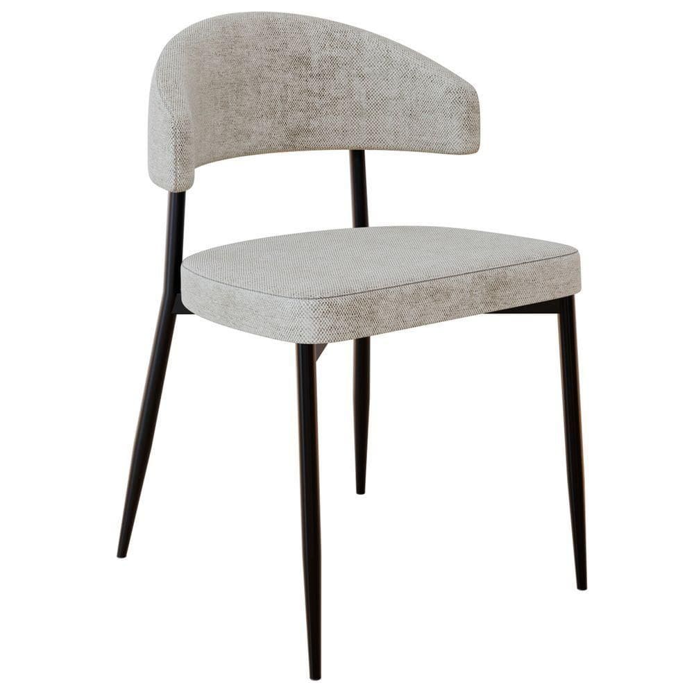 Cadeira De Jantar Estofada Fixa Chloe M25 Linho Lautrec Off - Mpozenato