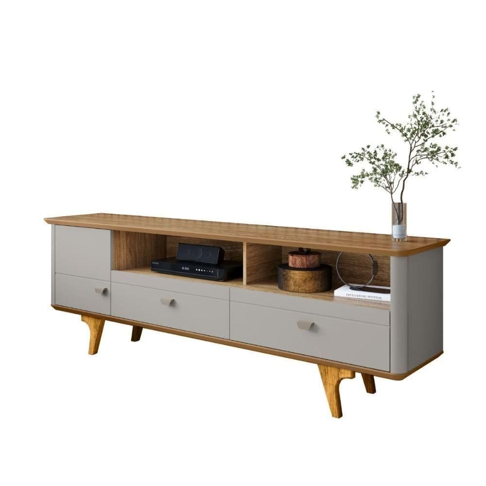 Rack Florina Off White/Cinamomo para Design e Armazenamento Moderno
