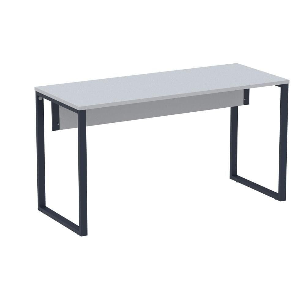 Mesa Escritório P25 Tub Pandin 120 Cm (larg) Tampo Mdp Cinza Pé Aço Tubular Azul Del Rey