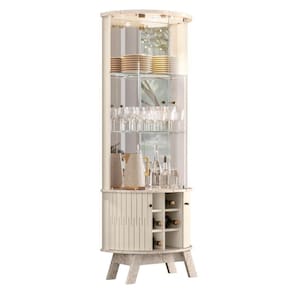 Cristaleira Para Sala De Jantar 67x180cm Melina Z10 Calacata/off White - Mpozenato
