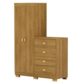 Cômoda Guarda-roupa Com 4 Gavetas E 5 Prateleiras Cristine Nature