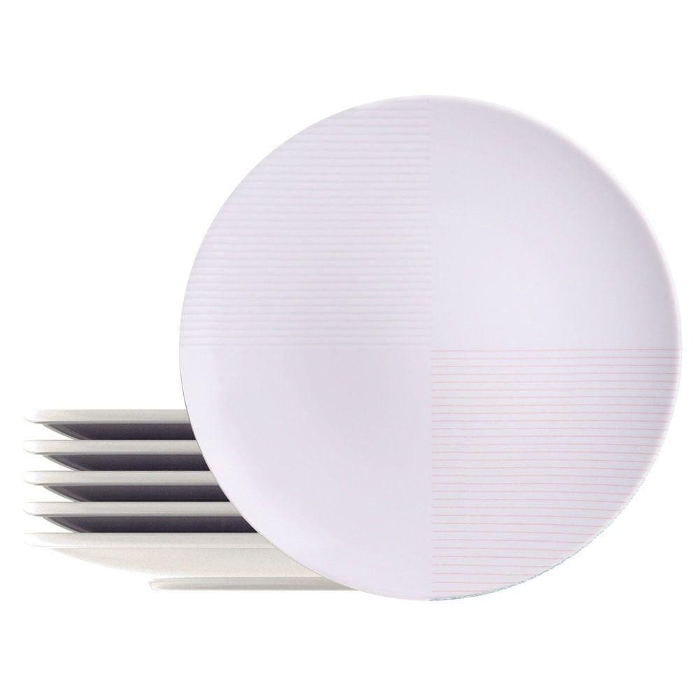 Kit Prato Raso Tramontina Grid Em Porcelana 28 Cm 06 Peças Tramontina