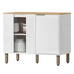 Balcao Canto Reto 98 Cm Mdp Glor Bgl03 Branco Neve Mxm