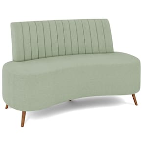 Sofá 2 Lugares Para Sala Living 160cm Pés Palito Tamar K04 Bouclê Verde água - Mpozenato