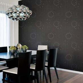 Papel De Parede Fusion Círculo Grafite - Rolo 10m X 0,53m