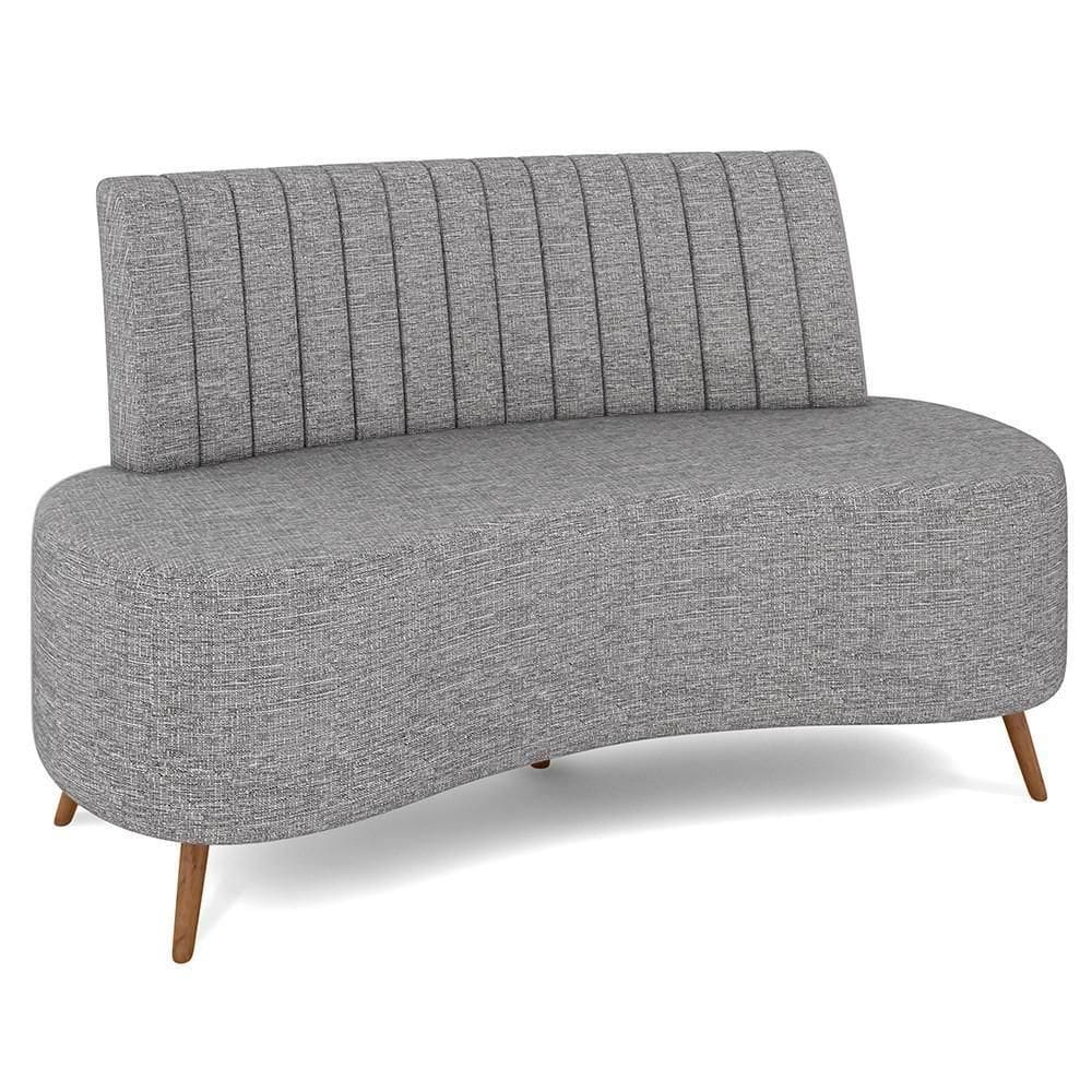 Sofá 2 Lugares Para Sala Living 135cm Pés Palito Tamar K04 Linho Cinza - Mpozenato