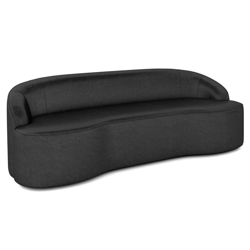 Sofá 2 Lugares Para Sala De Estar Living 150cm Theo D06 Sintético Preto - Mpozenato