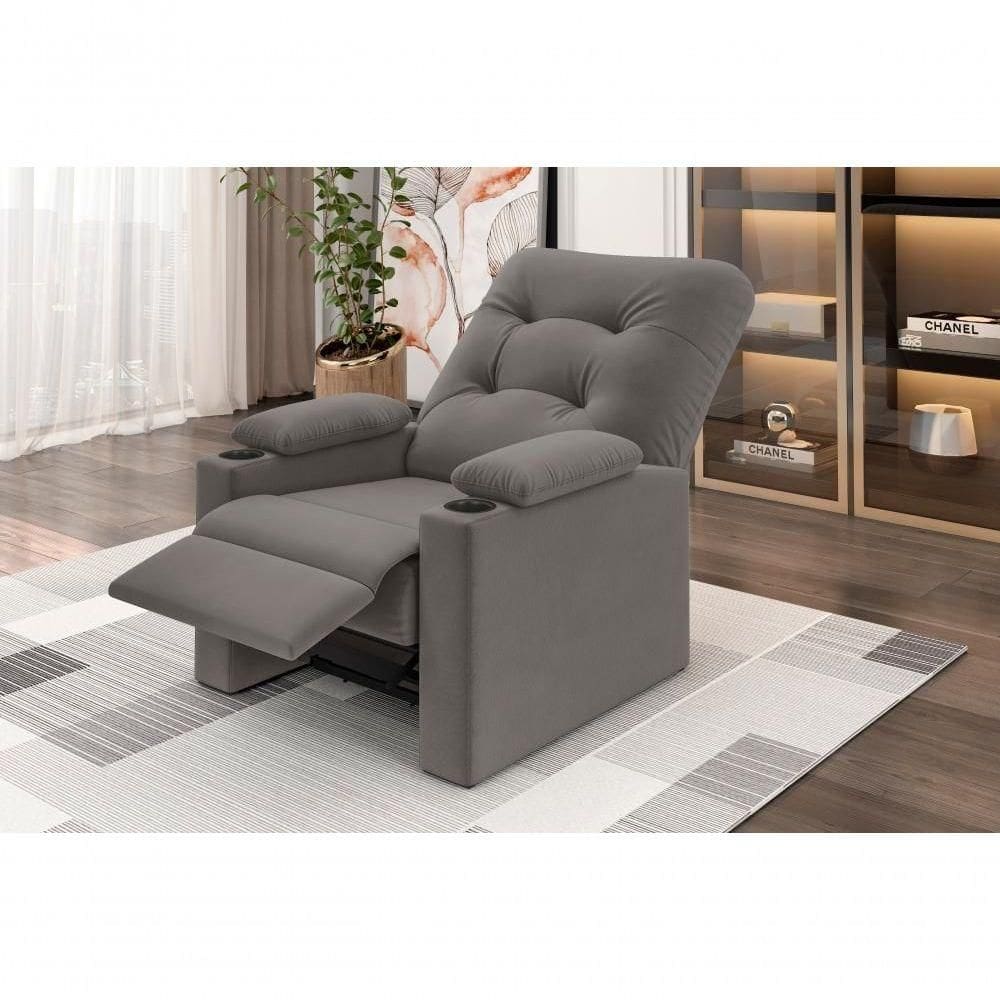 Poltrona Columbia Retrátil/reclinável Cinza - Xflex Sofás
