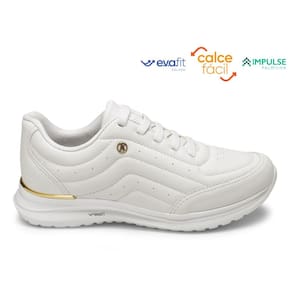 Tênis branco esportivo Kolosh confortável K8428B Lançamento - Feminino