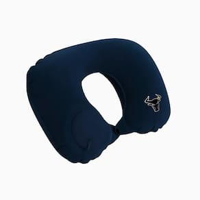 Travesseiro Almofada De Pescoço Inflável E Portátil - Azul Escuro