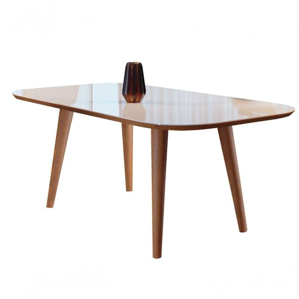 Mesa De Jantar Madeira Maciça Com Vidro 1,20x0,80m Onix