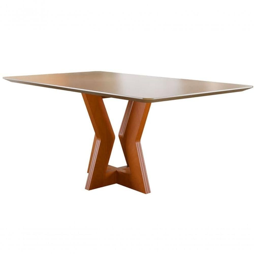 Mesa De Jantar Moderna Com Vidro 1,80x0,90m Jade