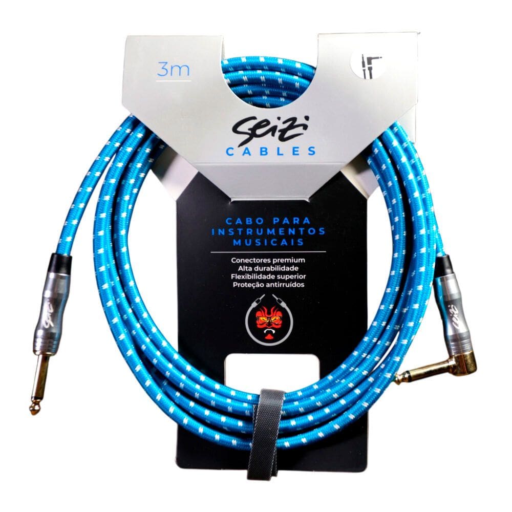 Cabo P/ Instrumento Seizi Energy P10R/ P10A Blue & White 3 Metros - CB0548