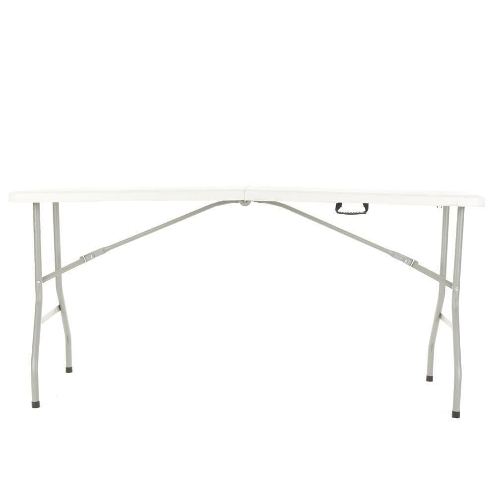 Mesa Picnic Dobrável Vira Maleta Portátil 1,50m Camping Premium Branco