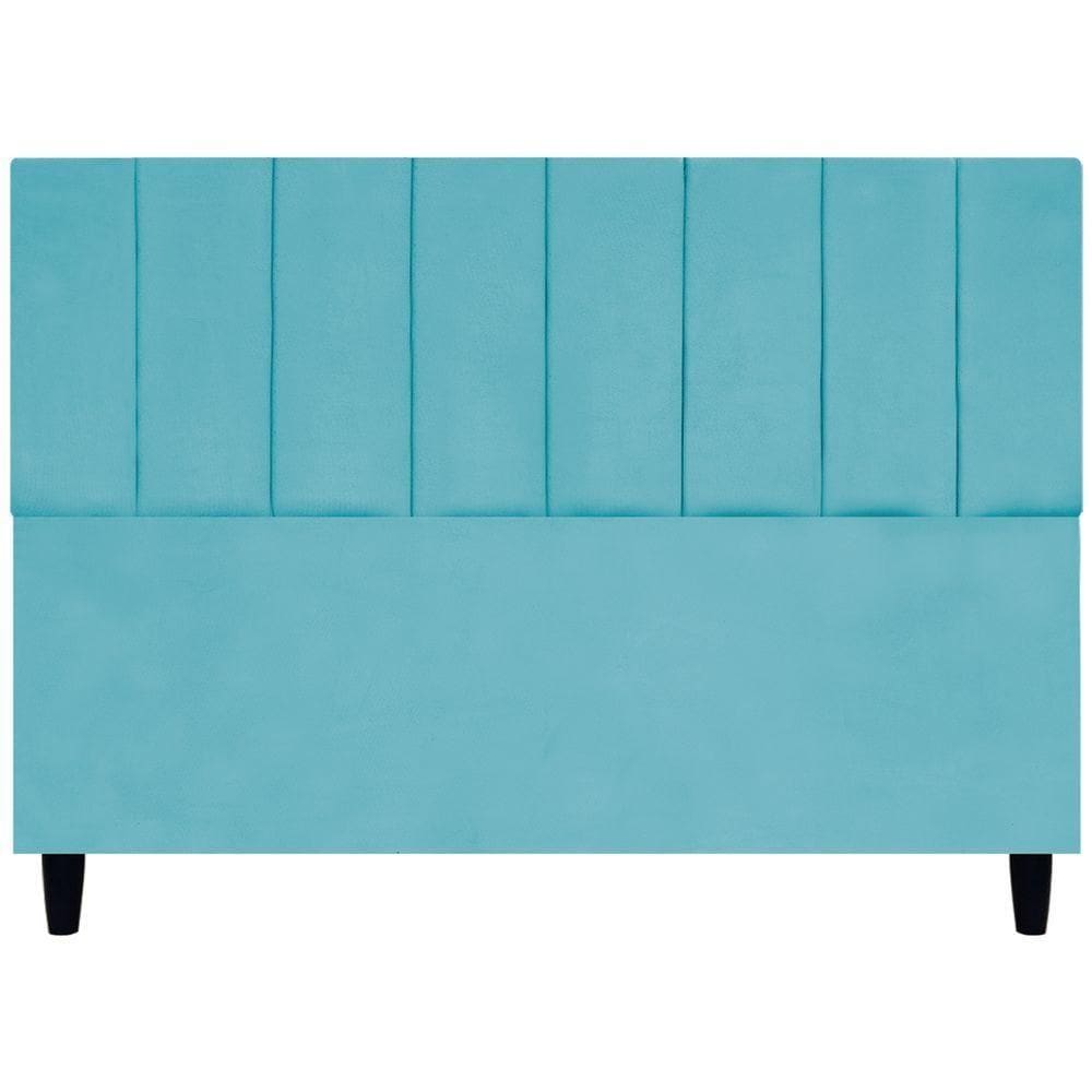 Cabeceira Para Cama Queen 160 Cm Elen Suede Azul-turquesa Suede