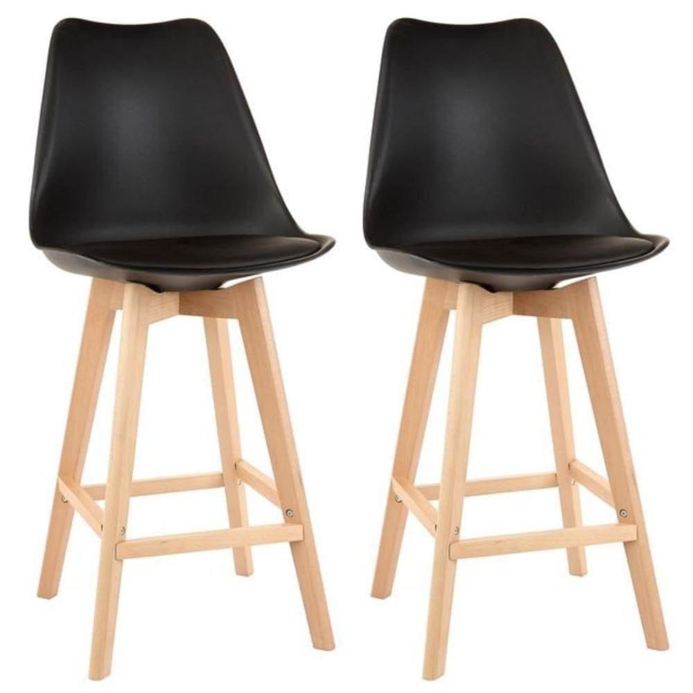 Kit 2 Banquetas Alta Tulip Saarinen Preta