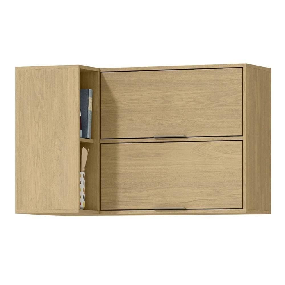 Armario Aereo Canto Reto 98 Cm Mdp Glor Agl03 Branco Neve Mxm Castanho