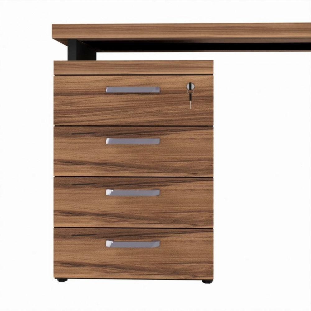 Gaveteiro Lateral Office Com Extensão 4 Gavetas Web Office Nogal-preto