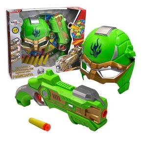 Kit Pistola Lançadora Dardos Com Máscara - Verde
