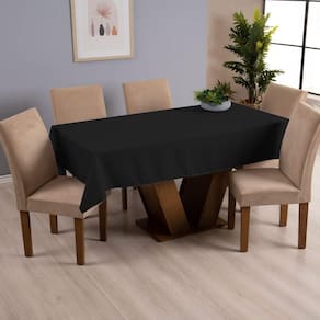 Toalha De Mesa Basic 1 Peça 1,45m X 1,40m 4 Lugares 100% Poliéster Tecido Oxford - Preto