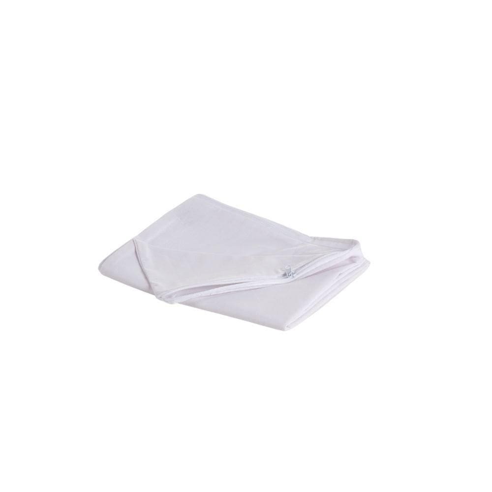Capa Protetora Impermeável Para Travesseiro 1 Peça 70cm X 50cm 180 Fios 100% Algodão Com Zíper Branco