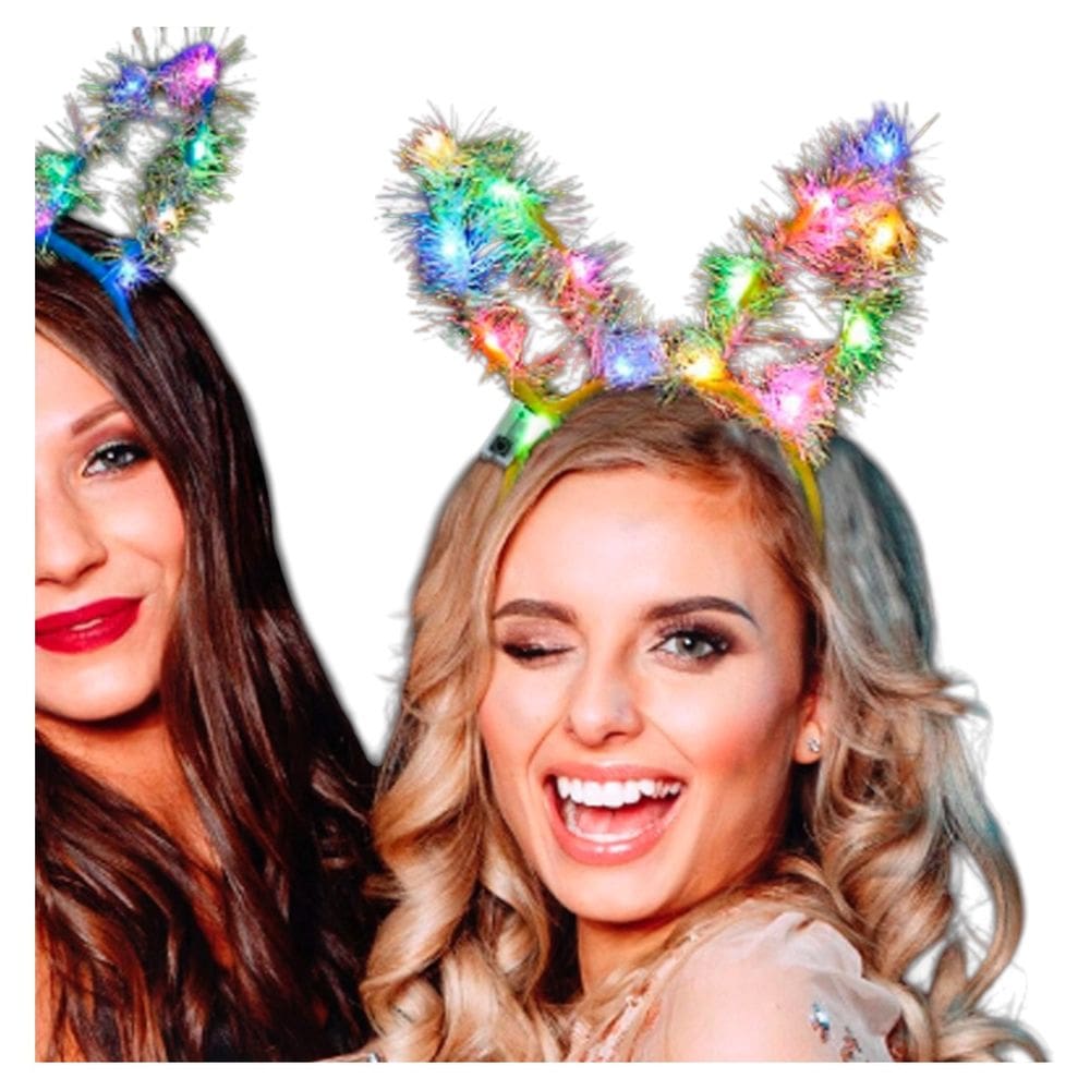 Tiara de Coelho Led Orelha Coelha com Luz Coelhinha Pisca Pisca Coelhinho da Páscoa Acessório Carnaval Halloween Festa Z