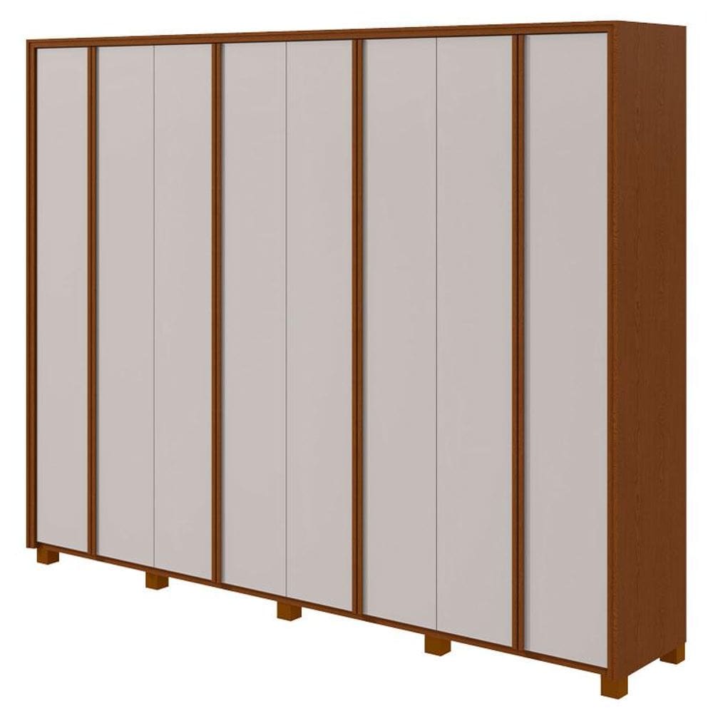 Guarda Roupa Casal Ergon 8 Portas Frassino Off White com Pés - Lopas