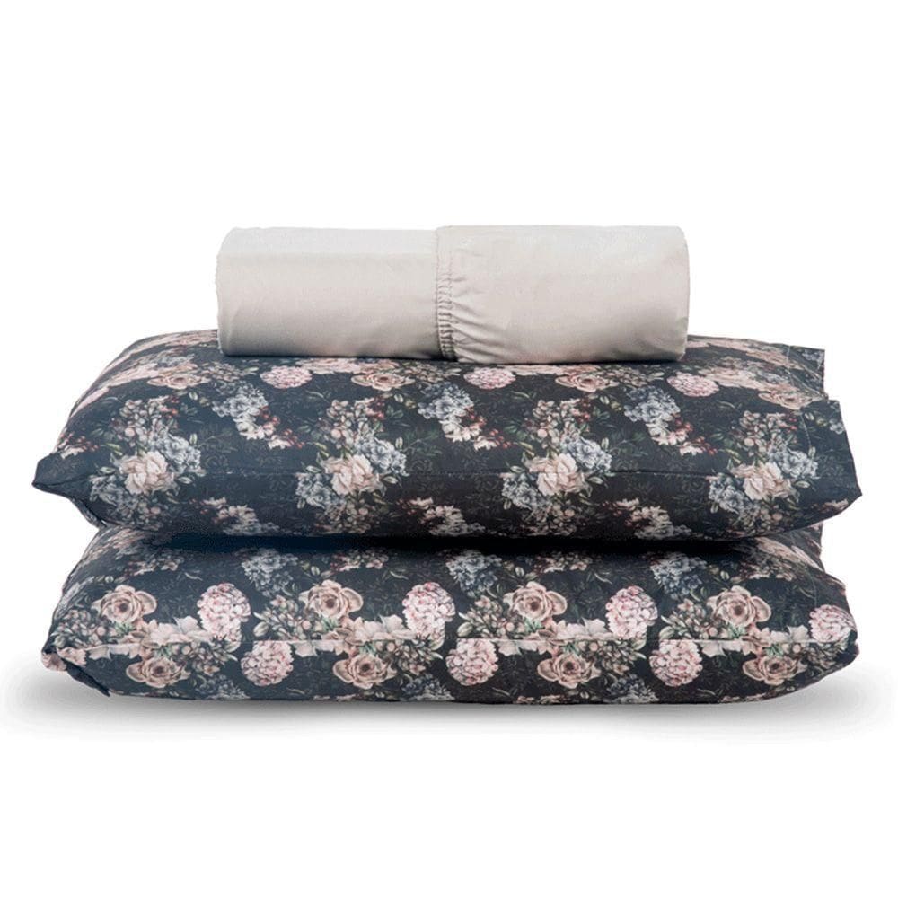 Jogo De Cama Lençol King Topchick 3 Peças Cáqui 100% Poliéster