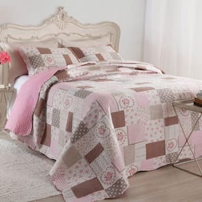 Kit Cobre Leito Colcha Casal Boutex Dupla Face Londres 100% Poliéster
