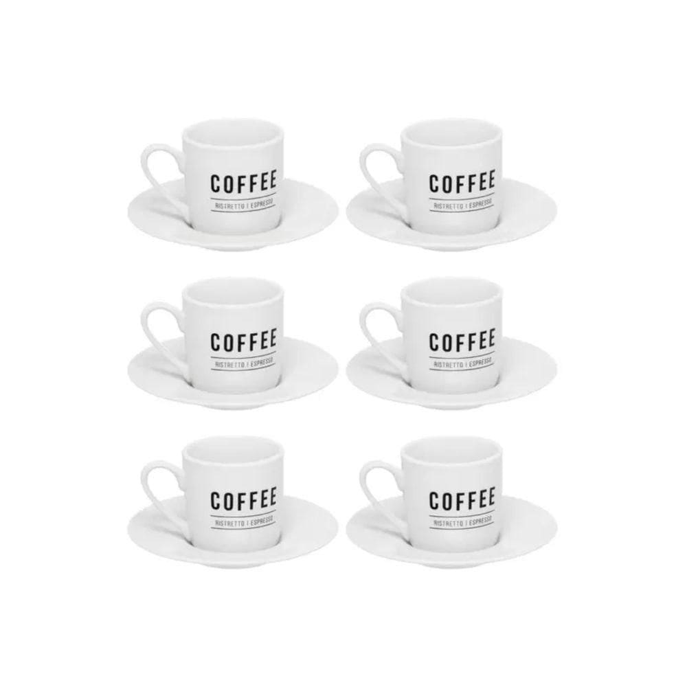 Xicara De Cafe Manhattan Branco 80ml 6pcs