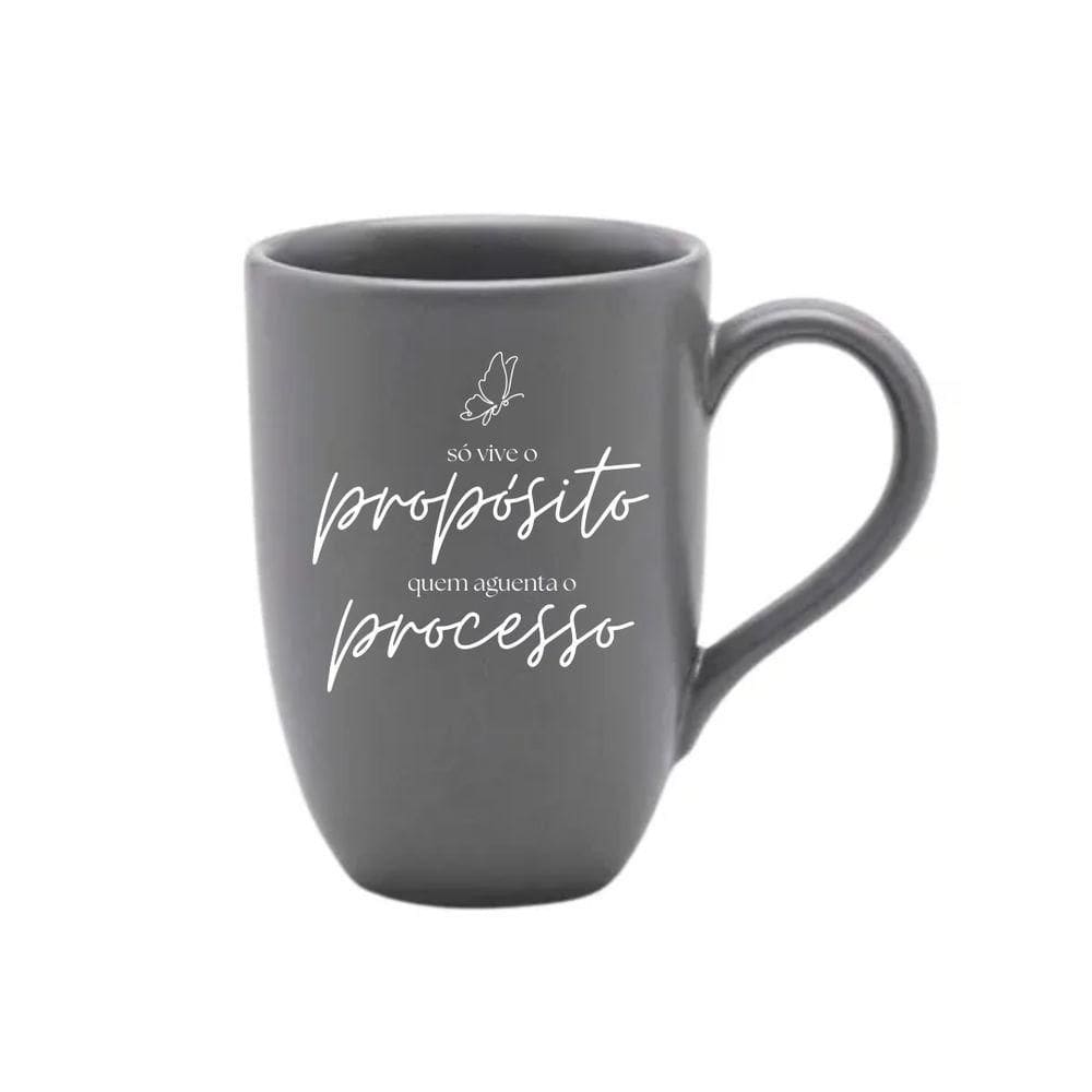 Caneca Em Cerâmica Flat Chumbo Gray 350ml Oxford - Exclusivo