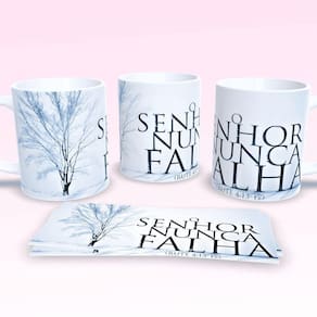 Caneca De Porcelana 325ml Decorada Frases Religiosas Estampa 4