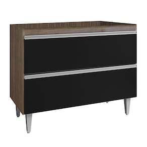 Balcão De Cozinha 100cm Sem Tampo Julia Z34 Freijó/preto - Mpozenato