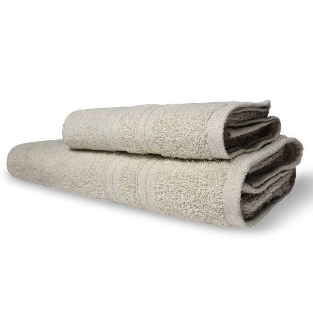 Kit 2 Toalhas Itália Soft 1 Banho 1 Rosto Grossa 100% Algodão 430g-m² - Bege