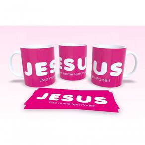 Caneca De Porcelana 325ml Decorada Frases Religiosas Estampa 37