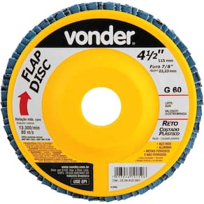 Flap Disc 4.1/2 G60 Costado Pvc Reto Para Aço Carbono E Ino
