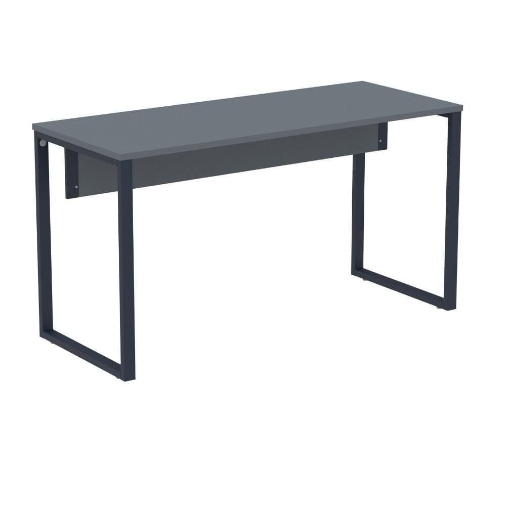 Mesa Escritório P25 Tub Pandin 134 Cm (larg) Tampo Mdp Grafito Pé Aço Tubular Azul Del Rey