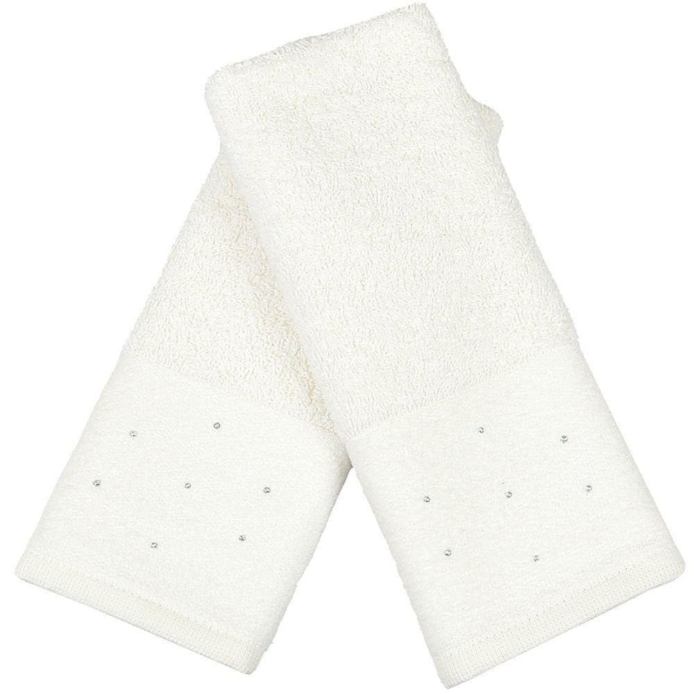 Kit 3 Toalha Lavabo Cristal Natalina 30x50cm Off White