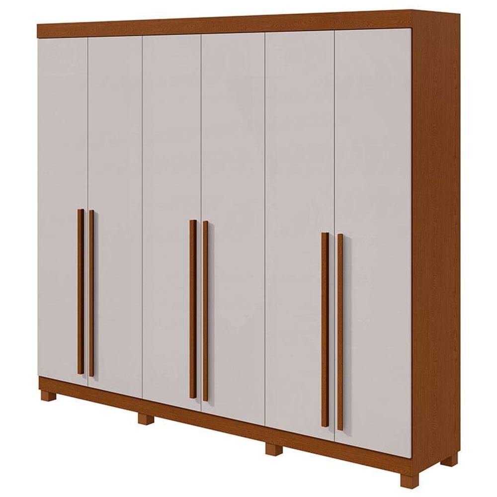 Guarda Roupa Casal Bertha 6 Portas Frassino Off White com Pés - Lopas