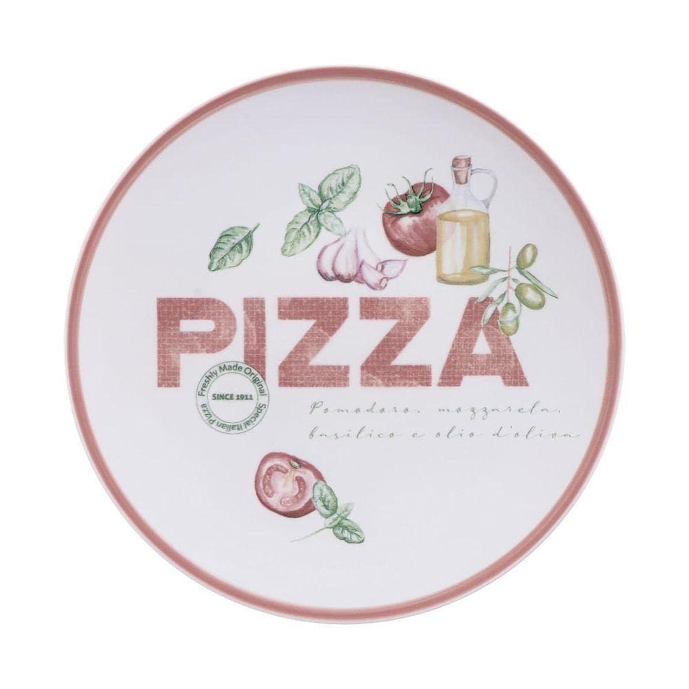 Prato Raso Tramontina Milano Em Porcelana Decorada 25 Cm