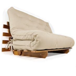 Sofá Cama Casal Futon Oriental Com Madeira Nobre Natural