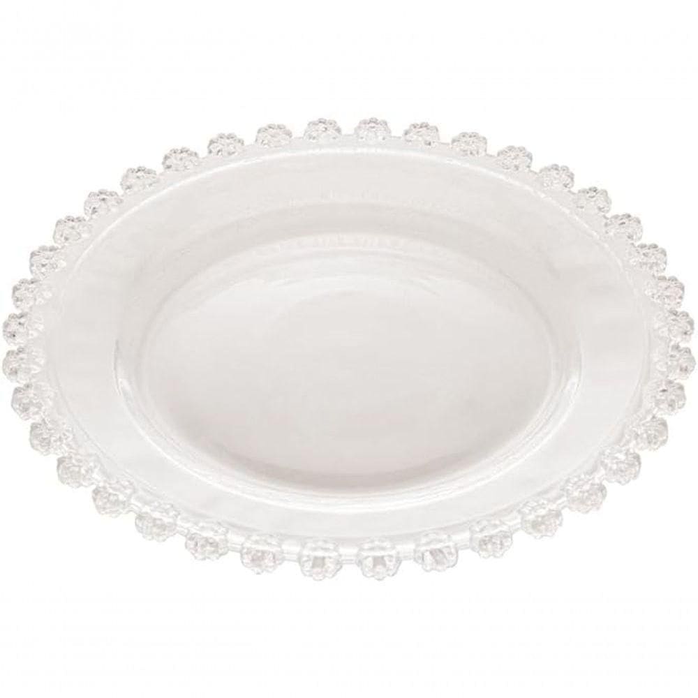 Cj 4 Pratos Sobremesa Cristal Daisy 20cm