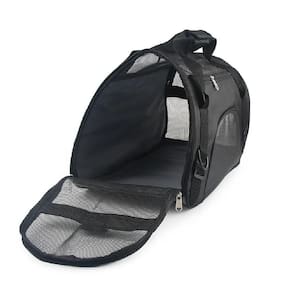 Mala Bolsa Transporte Avião Carro Nylon Cachorro Gato Preta