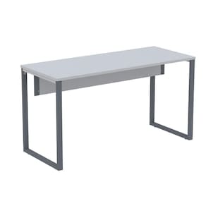 Mesa Escritório P25 Tub Pandin 150 Cm (larg) X 70 Cm (prof) Tampo Mdp Cinza Pé Aço Tubular Grafito