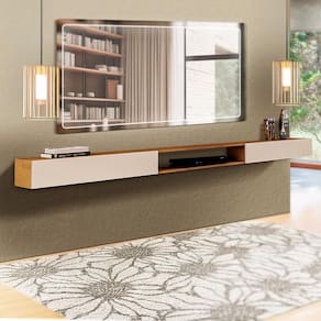 Aparador Aéreo 2 Portas Nature Off White 2.2 Valerius Shop Jm