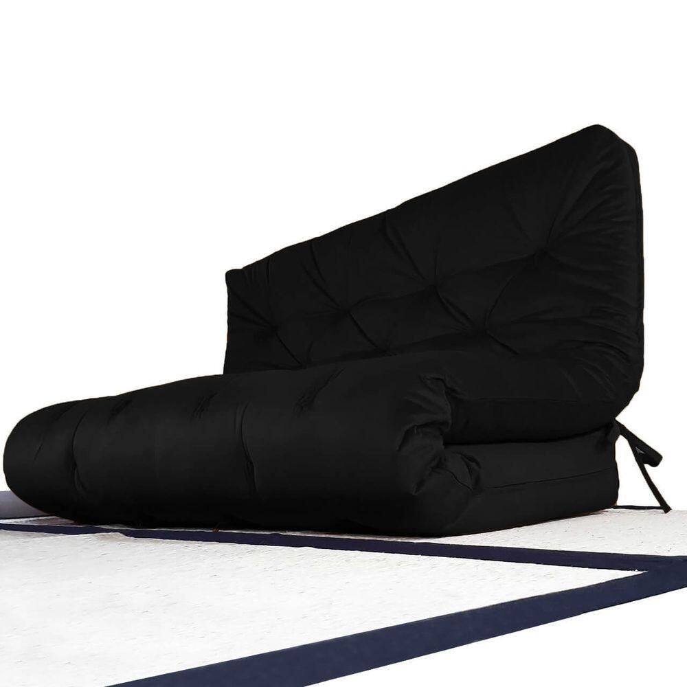 Futon Sofa Cama Casal D33 Tendencia Oriental Preto